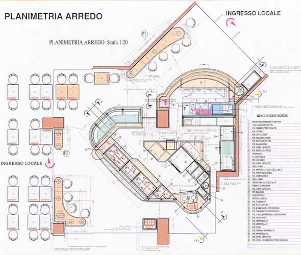 Progetto esecutivo di un locale pubblico dell'archivio Progettarreda